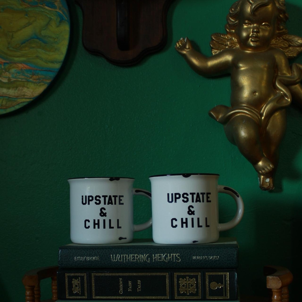 Back & White 'Upstate & Chill' Mugs